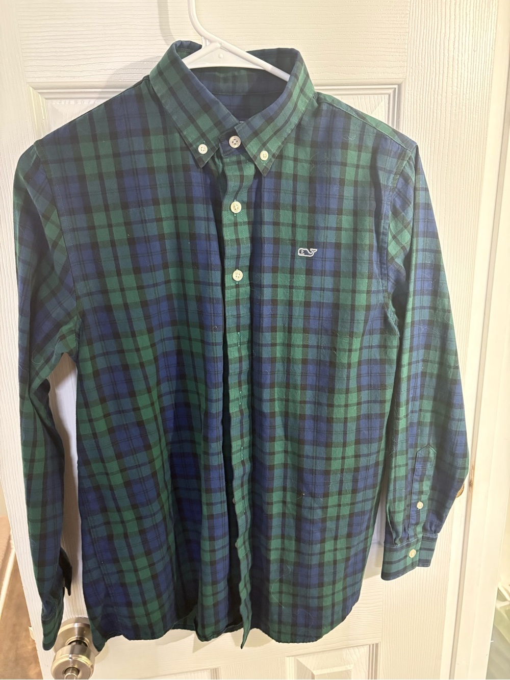 Vineyard Vines Blue & Green Plaid Button-Down Shirt